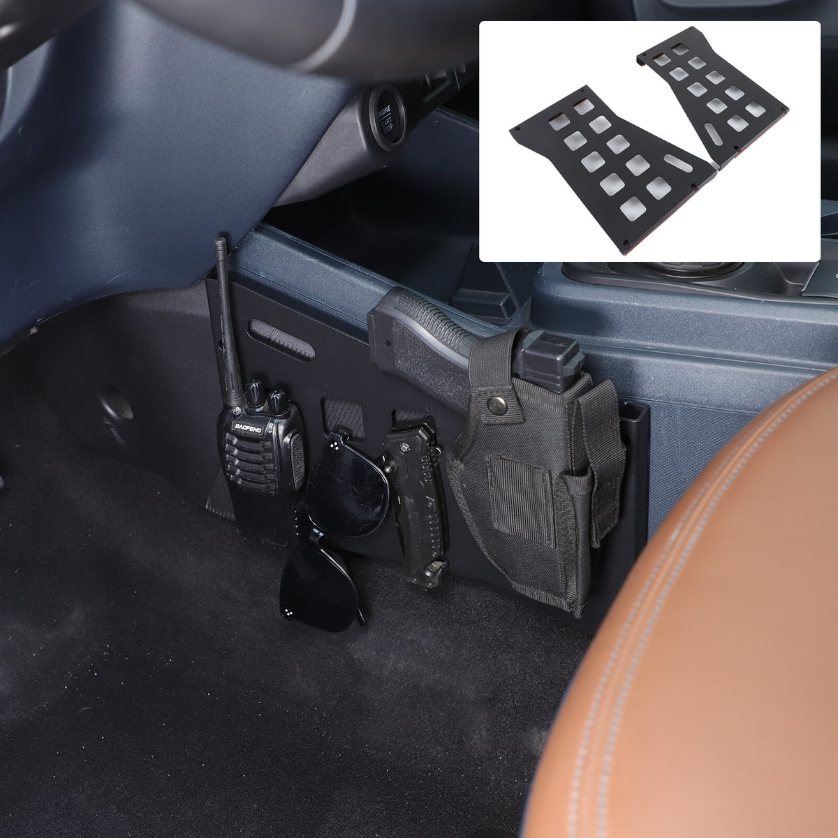 Aluminum Alloy Center Console Side Strorage Hanger Bag For Ford Maverick 2022+ 1