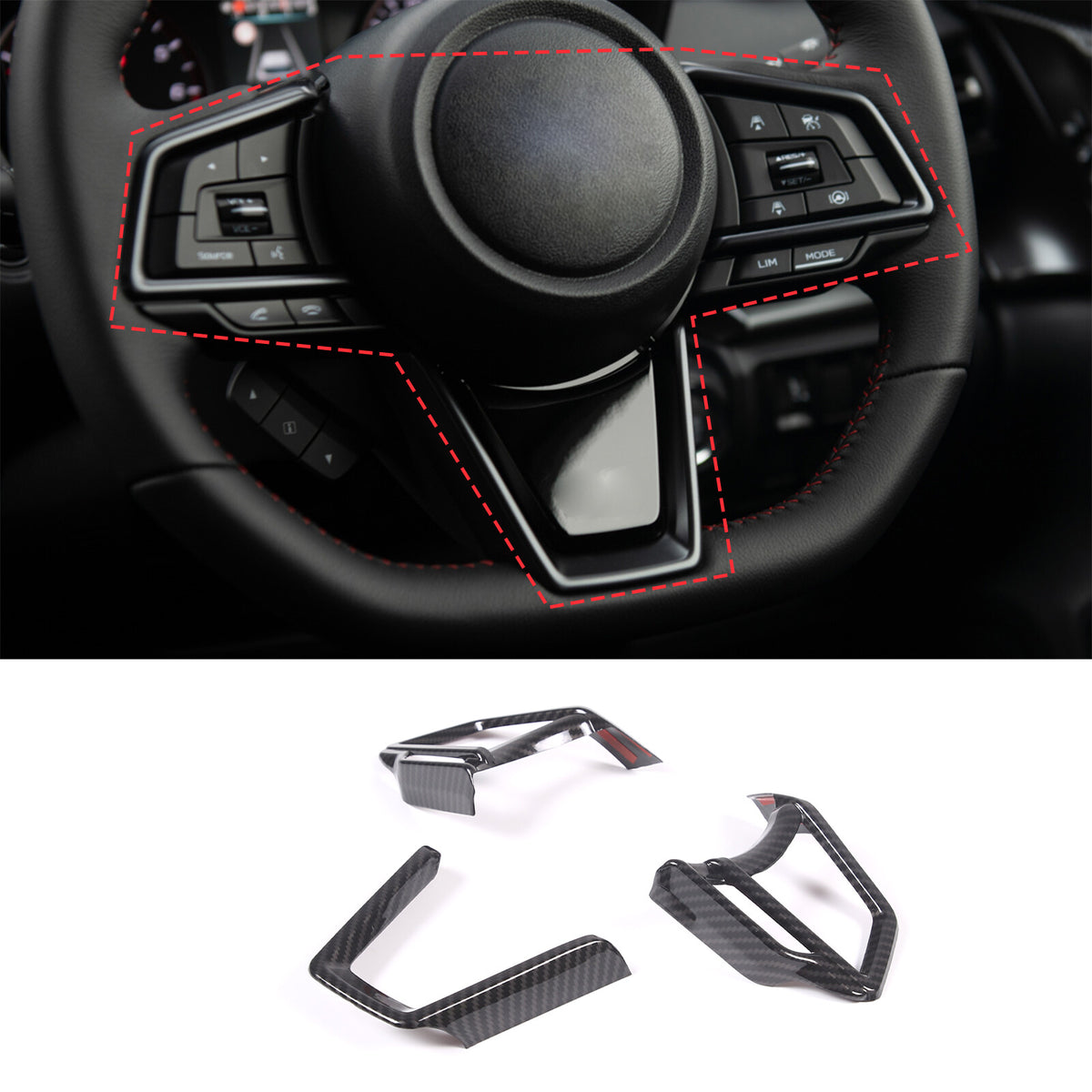 Carbon Fiber ABS Interior Full Cover Trim Kit Set For Subaru WRX AT 2022-2025 - Styles 1-5 36