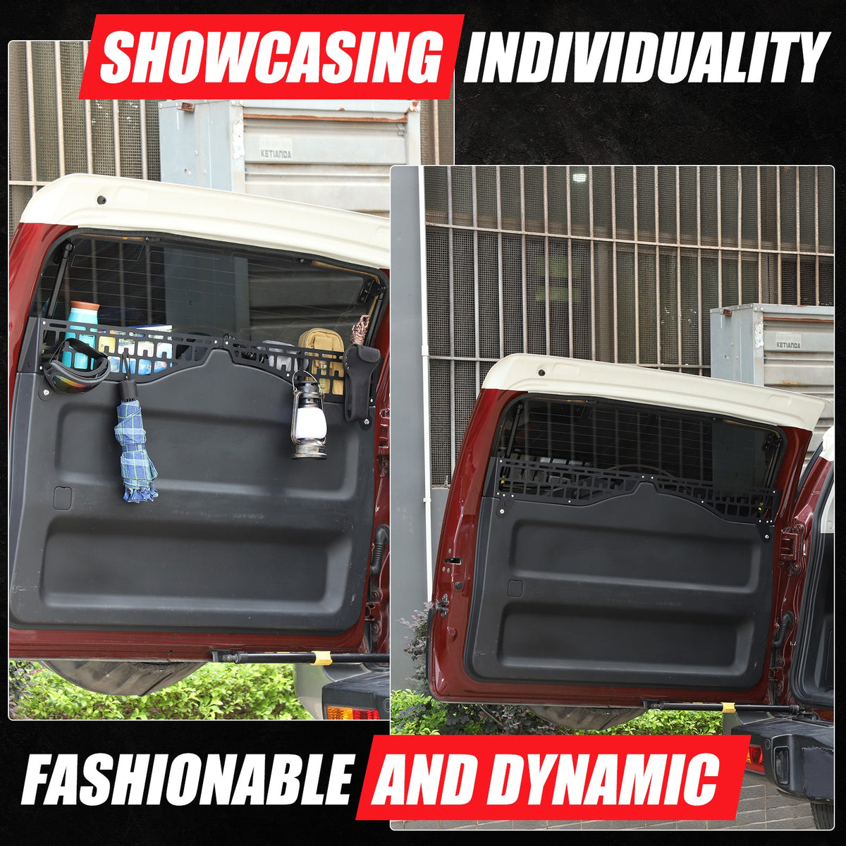 Steel Rear Window Storage Fence Molle Panel For Toyota FJ Cruiser 2007-21 8