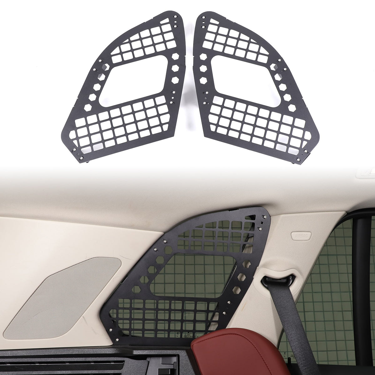 Aluminum Trunk Side Window Storage Hanger Bag Molle Panel For BMW X5 G05 2019-25 1