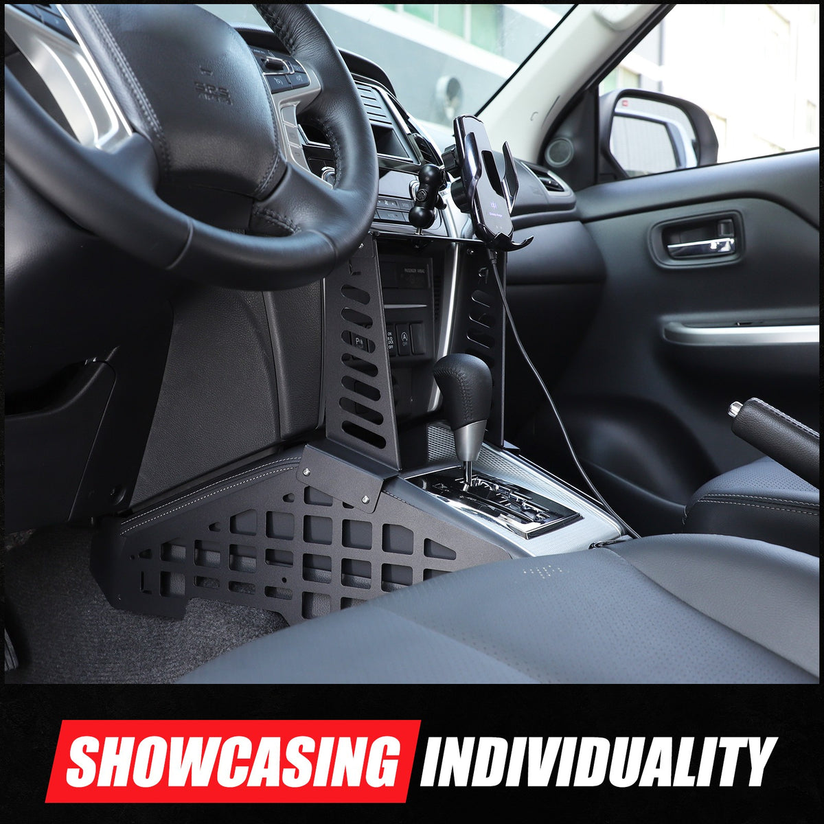 Wireless Center Molle Panel Device Mount For Mitsubishi L200 Triton 2019-23 3