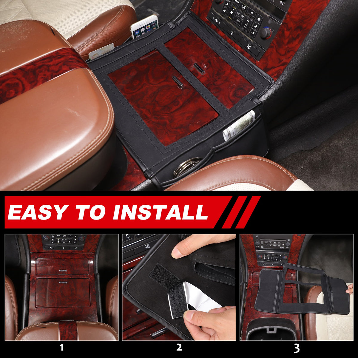 Suede Cloth Center Console Gear Shift Trim Cover For Cadillac Escalade 07-14 US 10