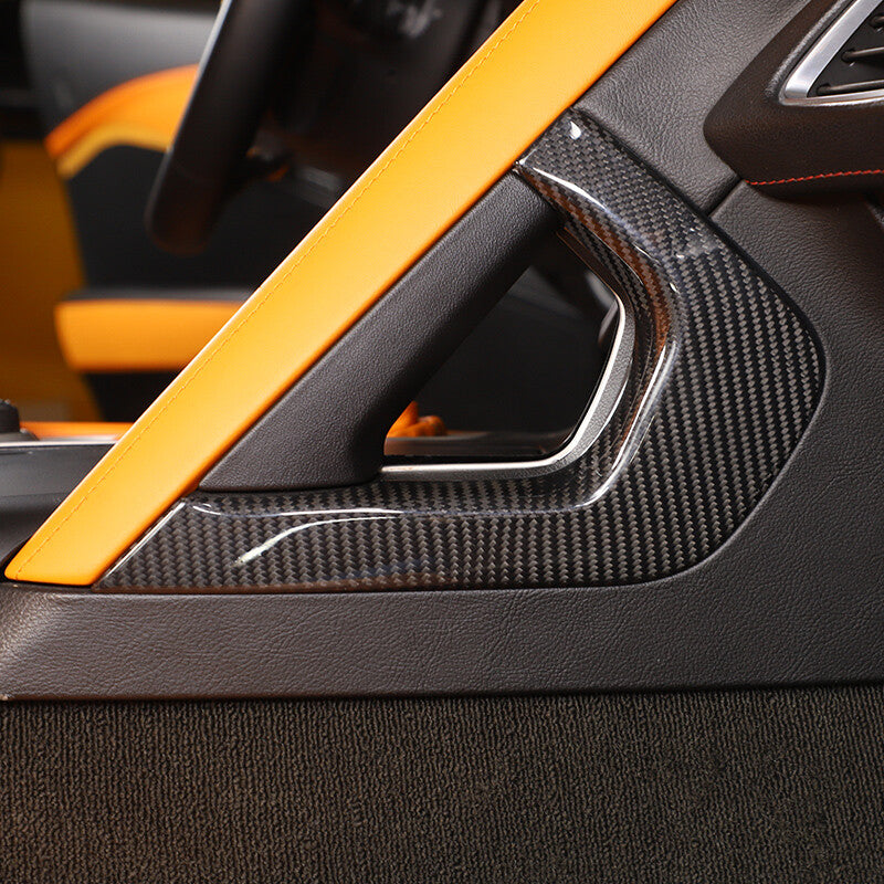 Dry Carbon Fiber Co-pilot center Grab Handle Cover Trim For Corvette C7 2014-19 9