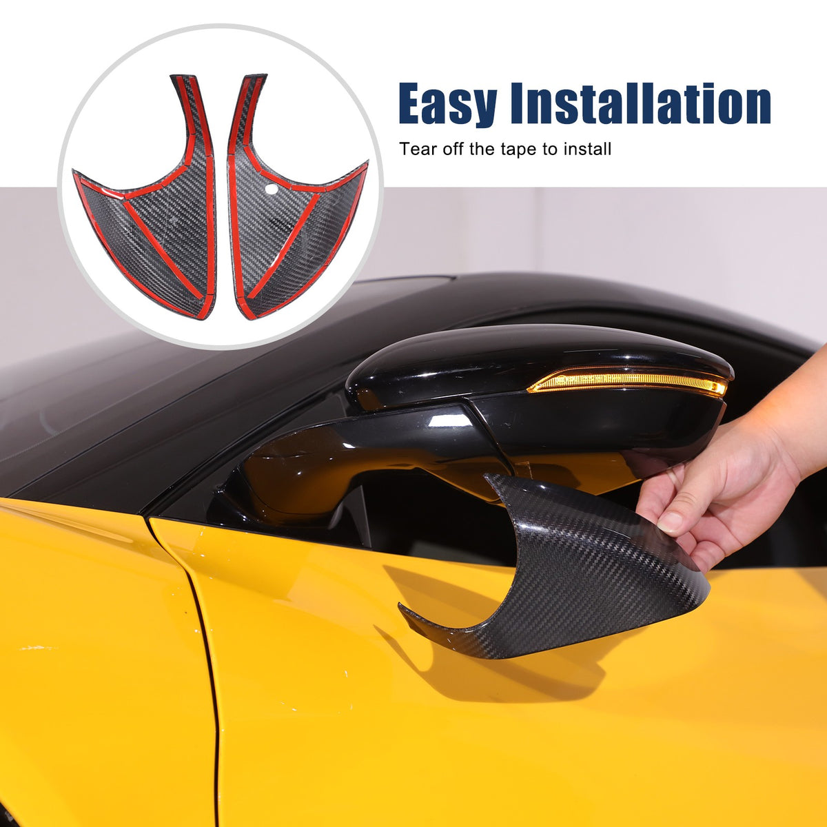 Real Carbon Fiber Exterior Rearview Mirror Base Trim For Lotus Emira 21-23 US 19
