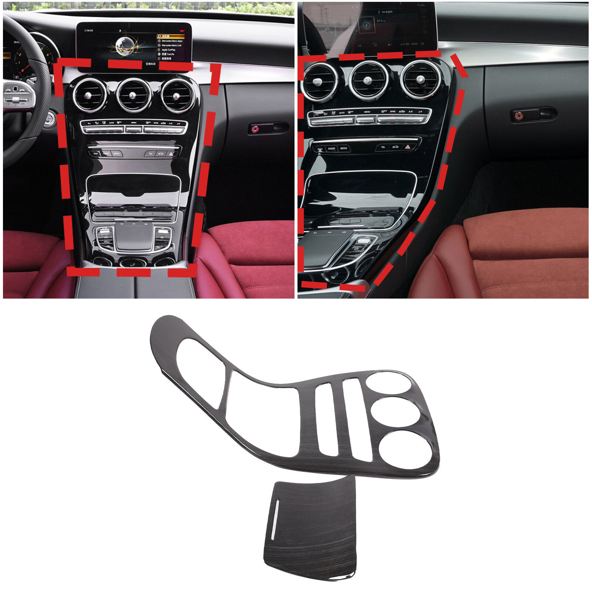 Center Console Gear Trim Panel For Mercedes-Benz C-Class 2019-2021 GLC 2020 US 4