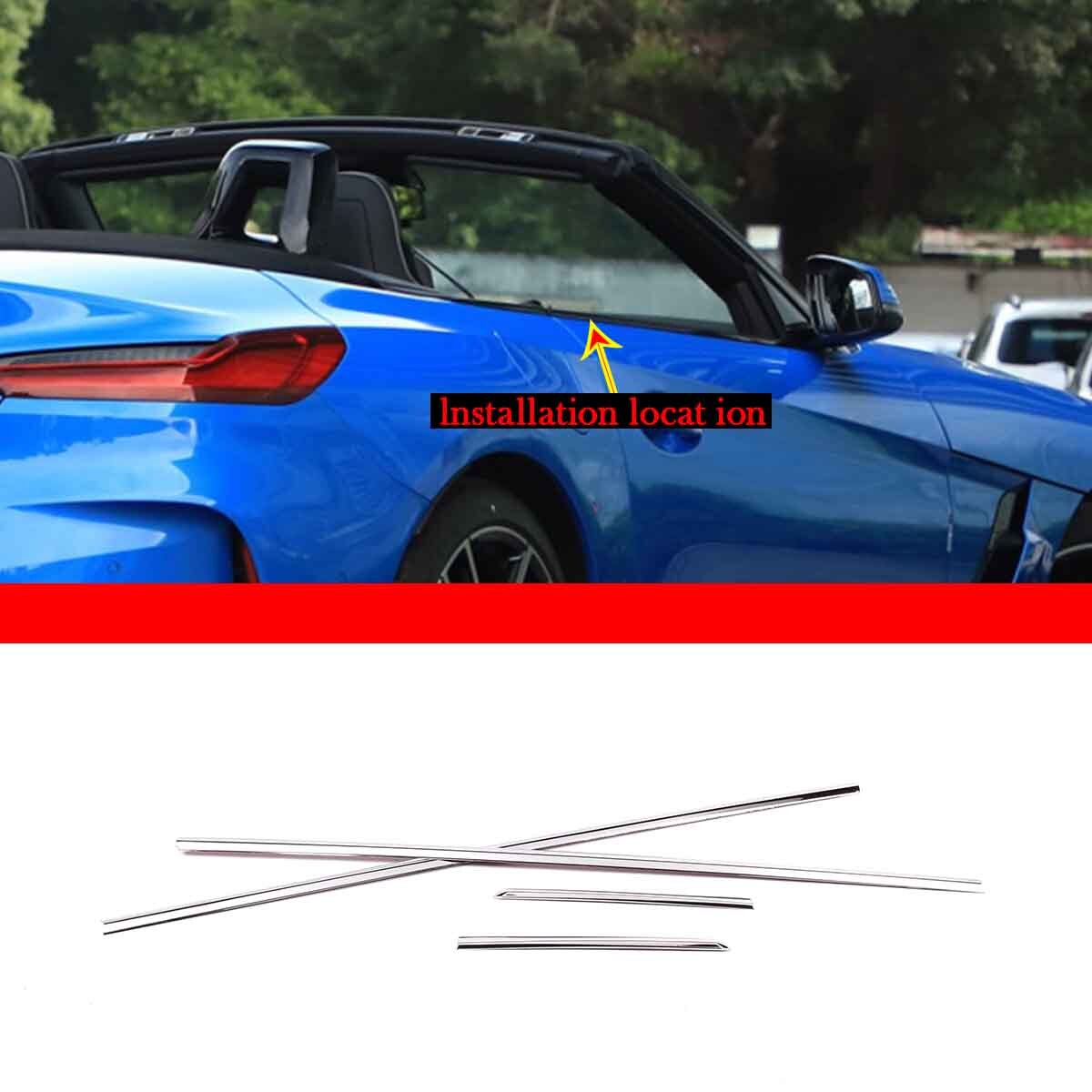 Silver Stainless Window Bottom Strip Cover Trim For BMW Z4 2017-20 1
