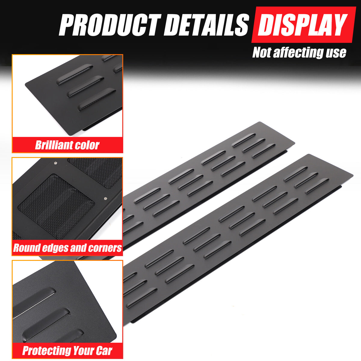Rear Door Window Louver Air Vent Panel Trim Cover For Toyota Highlander 2022+ 13