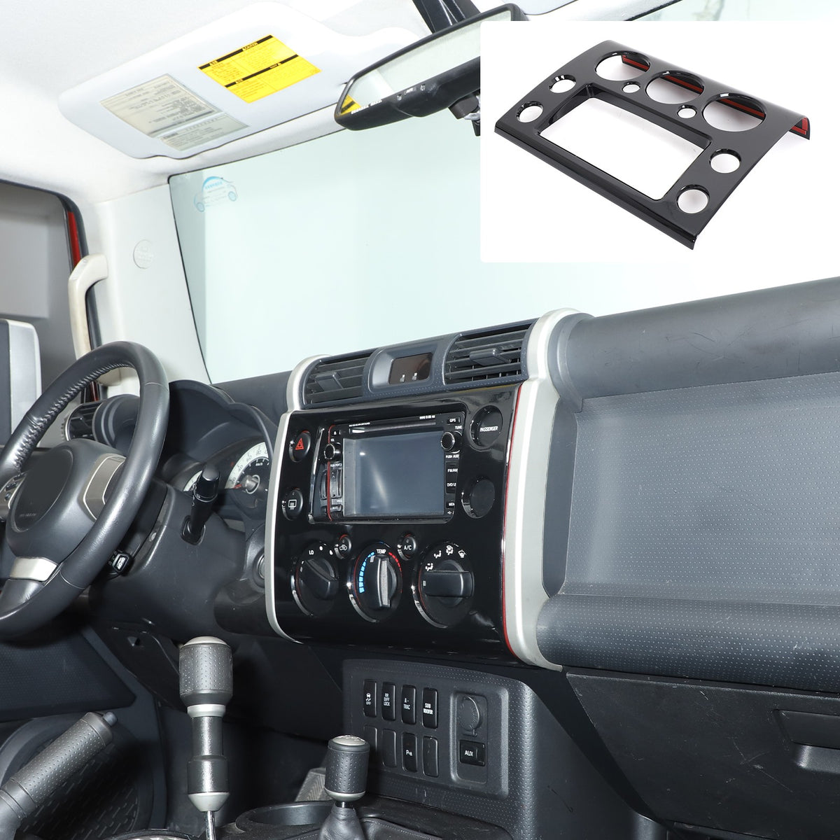 Piano Black ABS Navigation Decorative Panel For Toyota FJ Cruiser 2007-2021 12