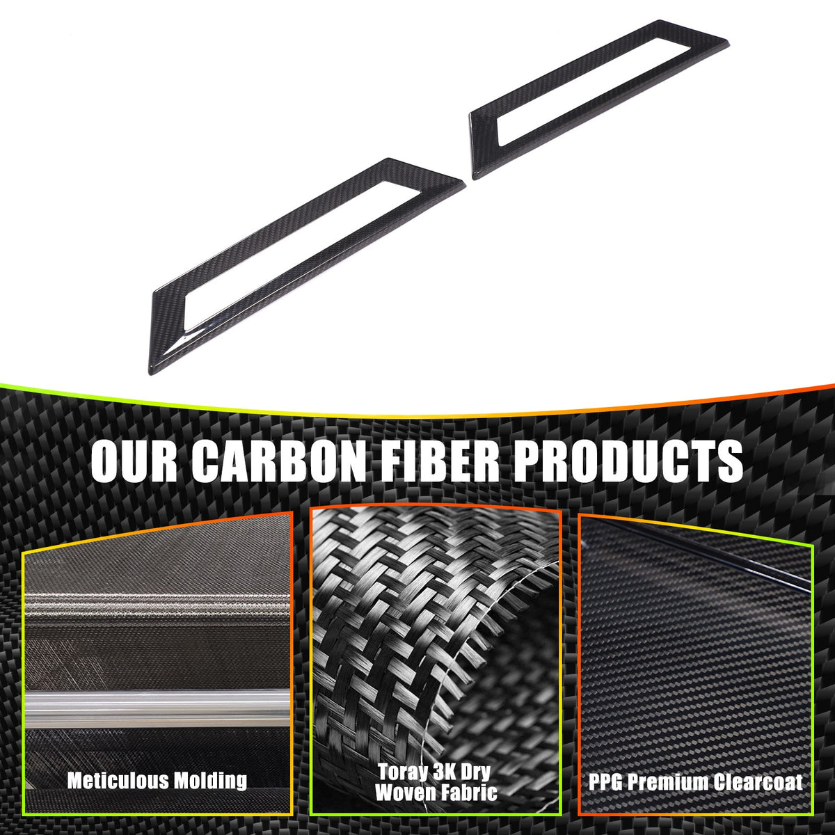 Real Carbon Fiber Under-Seat Air Vent Trim For Tesla Cybertruck 2024+ 13