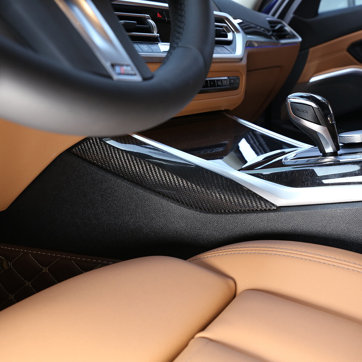 Dry Real Carbon Fiber Console Both Side Trim For BMW 3-Series G20/G28 2020-22 US 14