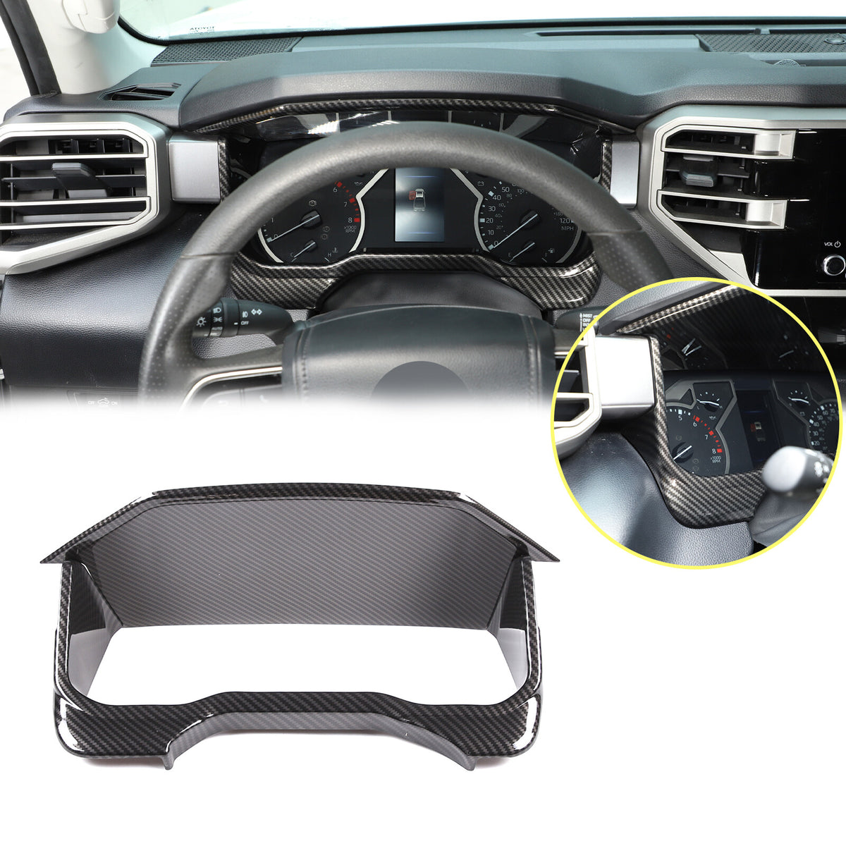 ABS Carbon Fiber Interior Set Cover Trim Kit For Toyota Tundra Sequoia SR 22+ - Styles 1-5 33