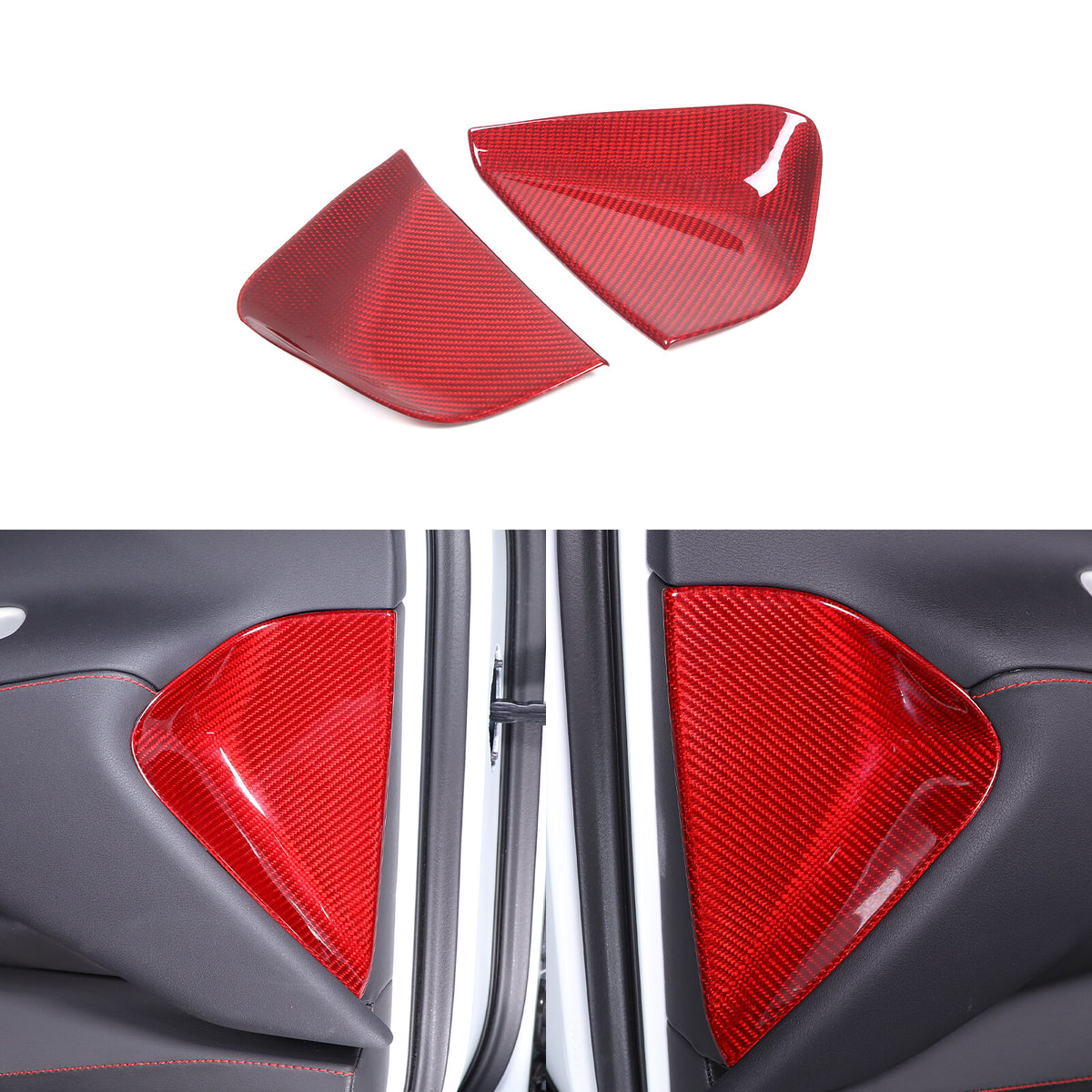 Red Real Carbon Fiber Full Interior Set Decor Trim Kit for Corvette C8 20-25 - Styles 41-45 29