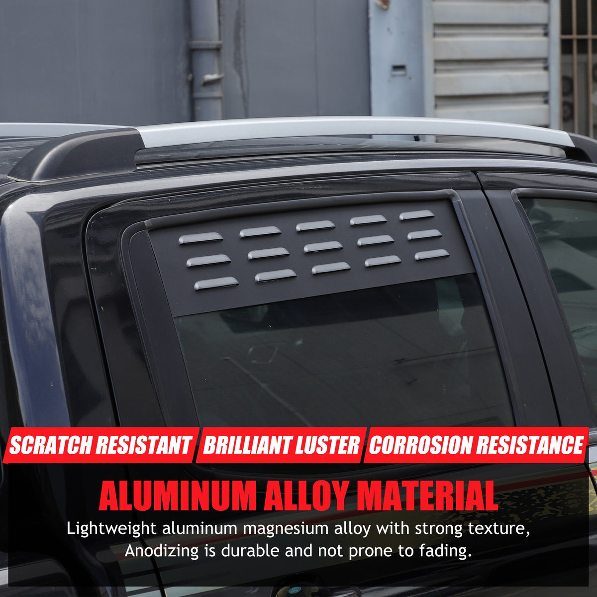 Aluminum Rear Door Window Louver Air Vent Panel Trim For Ford Ranger T7 15-22 US 9