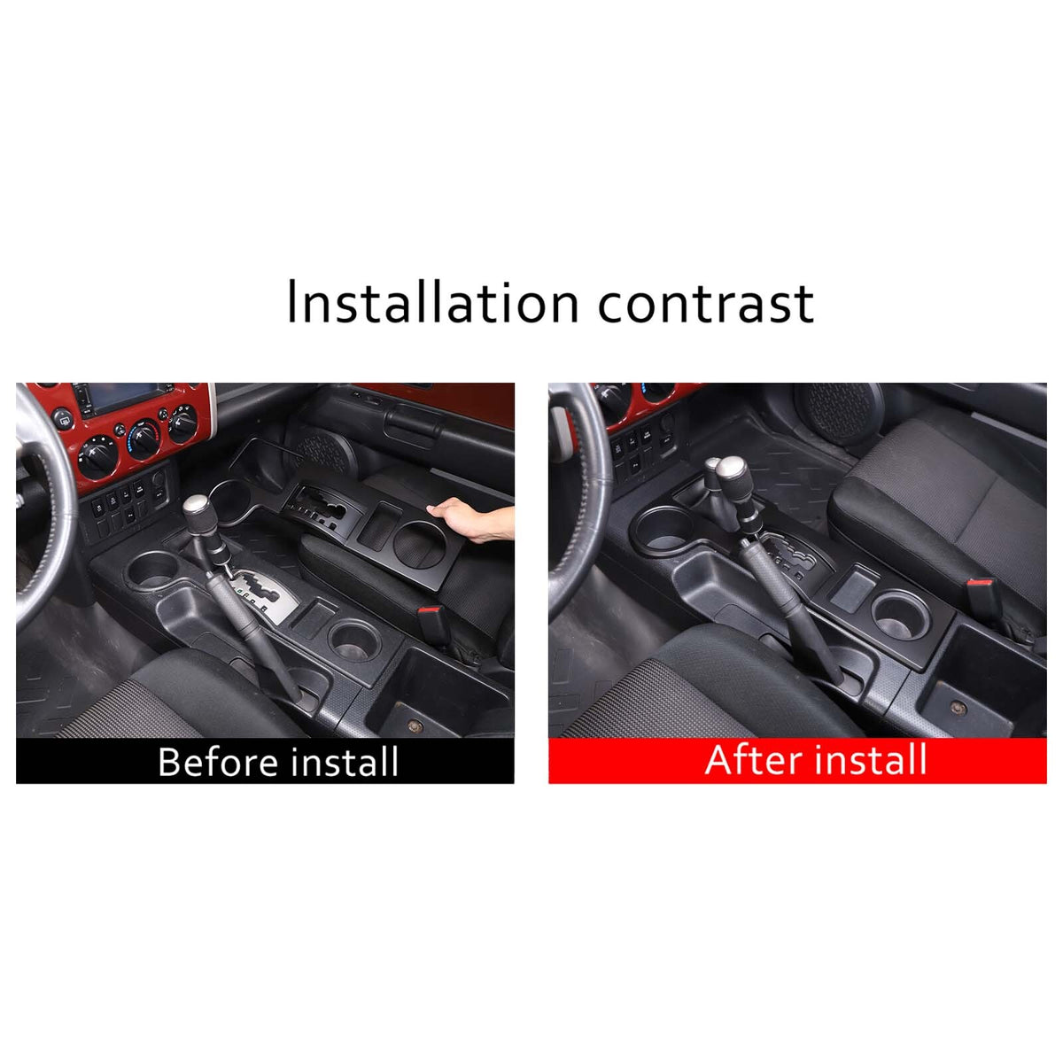 Matte Black Gear Shift Box Panel Cover Trim For Toyota FJ Cruiser 2007-2021 3