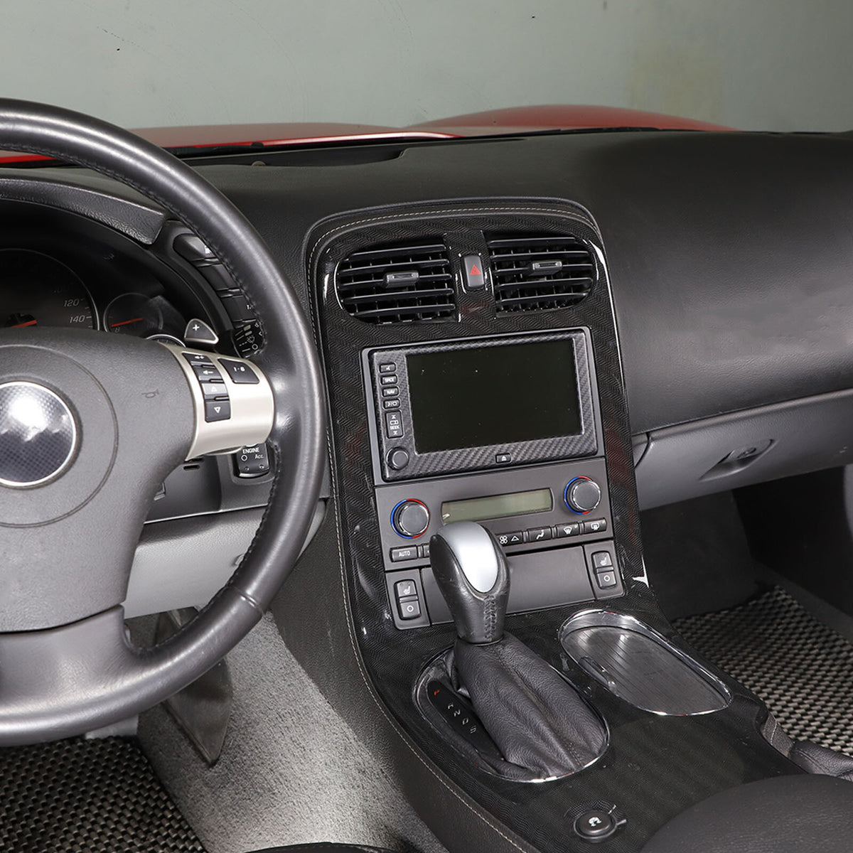 Matte Carbon Fiber Center Navigation Screen Trim Cover For Corvette C6 2005-13 14
