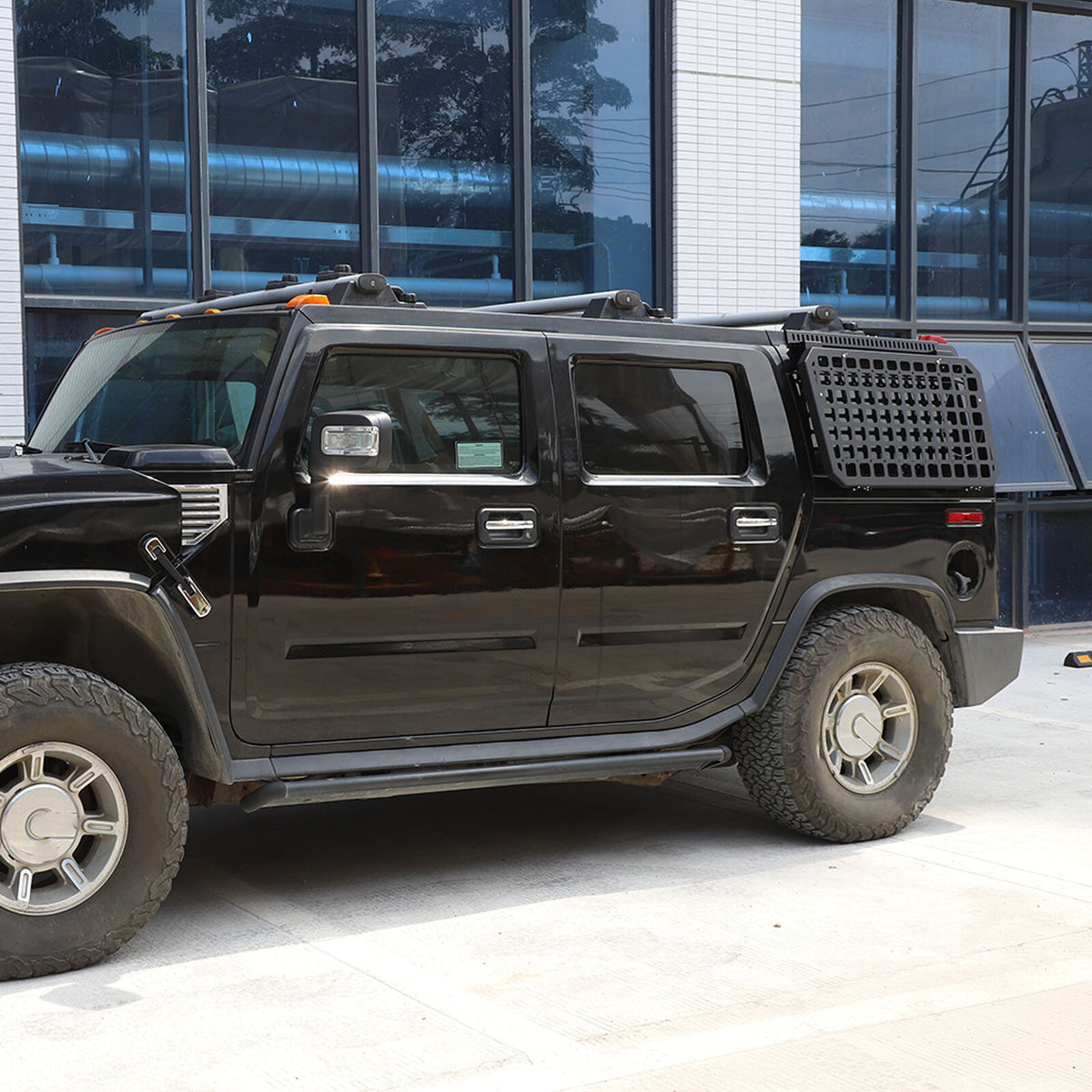 Alloy Rear Roof Climbing Ladder Rack Window Molle Panel For Hummer H2 2003-09 23