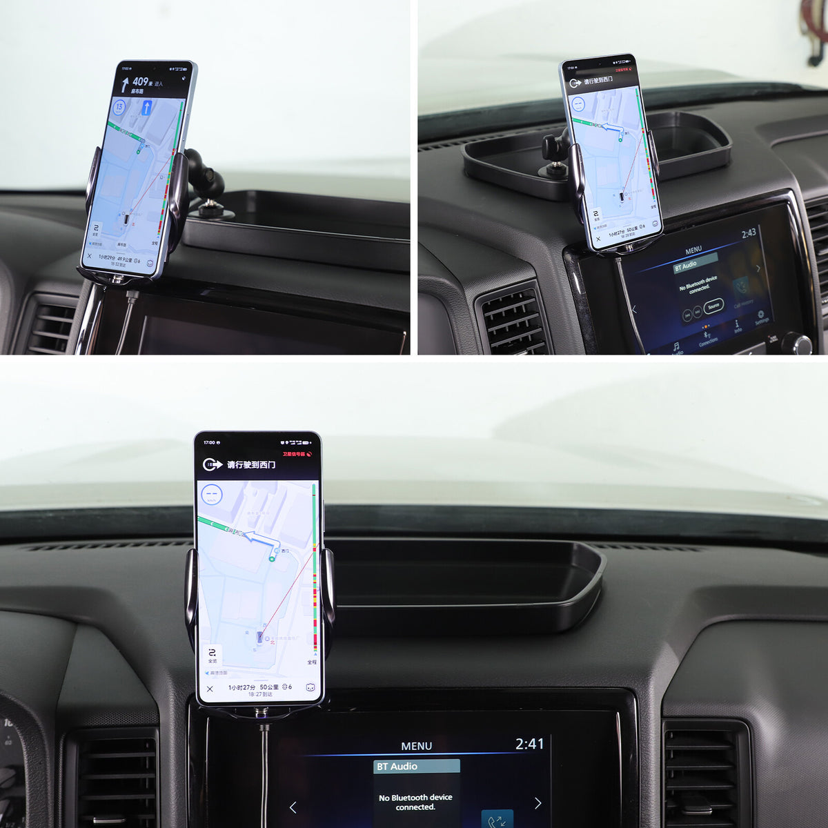 Wireless Dashboard Storage Tray Box Phone Holder For Nissan Frontier D41 2022-24 19