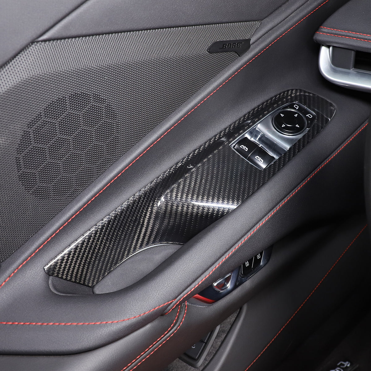 Real Carbon Fiber Window Lift Switch Panel Cover Trim For Corvette C8 Coupe 20+ 20