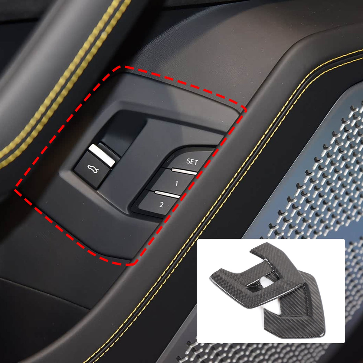 Real Carbon Fiber Rear Door Switch Cover Trim For Lamborghini Urus 2018-21 US 13