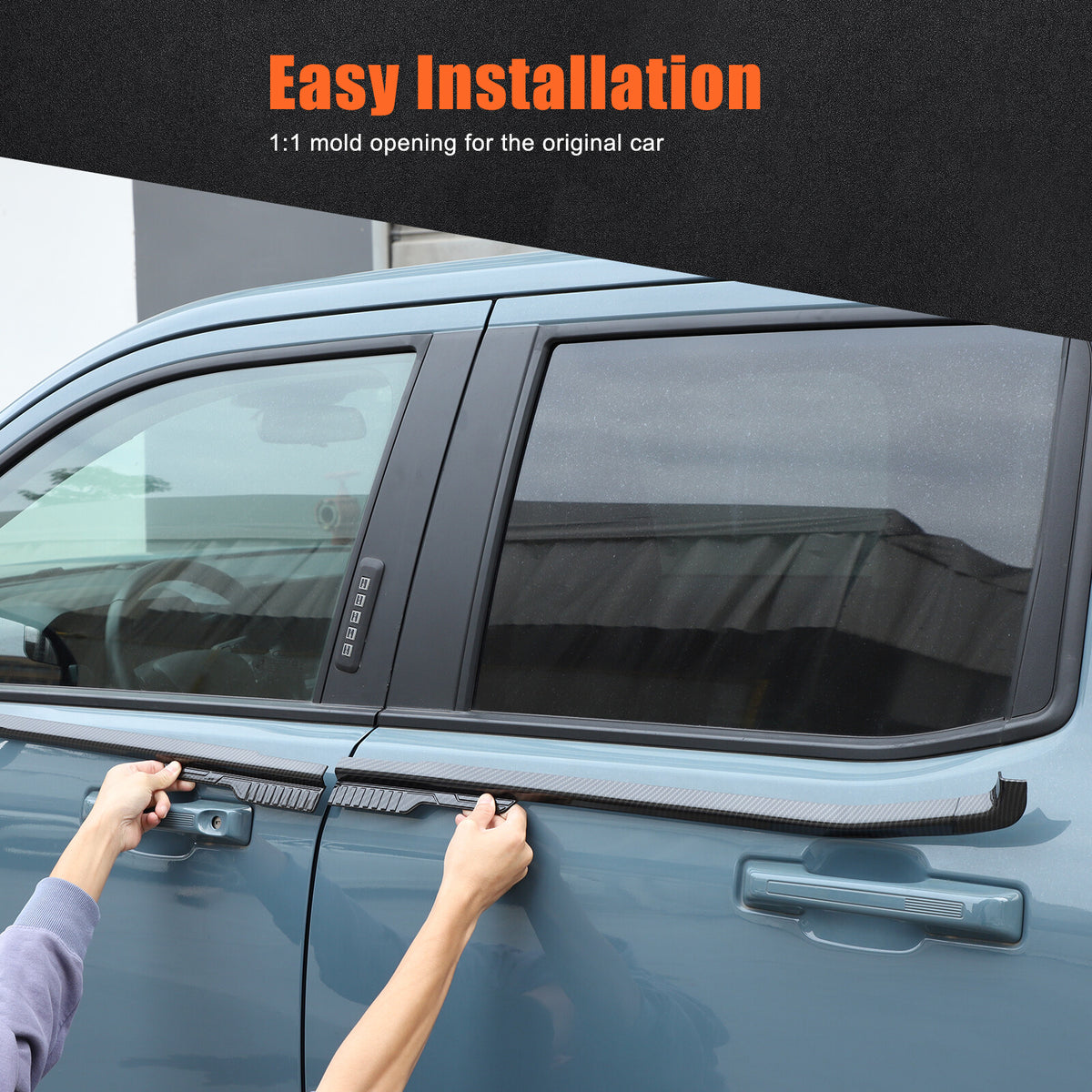 ABS Carbon Fiber Exterior Window Bottom Sill Trim For Ford Maverick 22-24 US 3