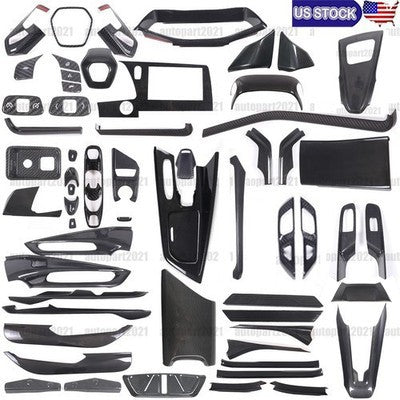 Real Dry Carbon Fiber Full Interior Set Trim Kit For Corvette C8 Coupe 2020-25 1