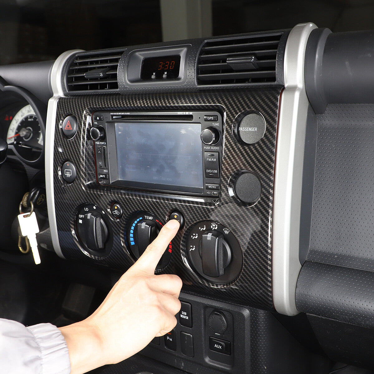 ABS Carbon Fiber Full Interior Center Decoration Trim Kit For FJ Cruiser 2007-21 - Styles 1-5 50