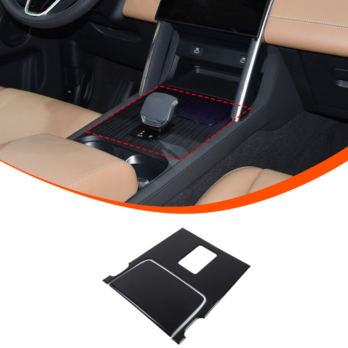 Glossy Black Center Console Gear Panel Trim For LR Discovery Sport L550 24+ 2