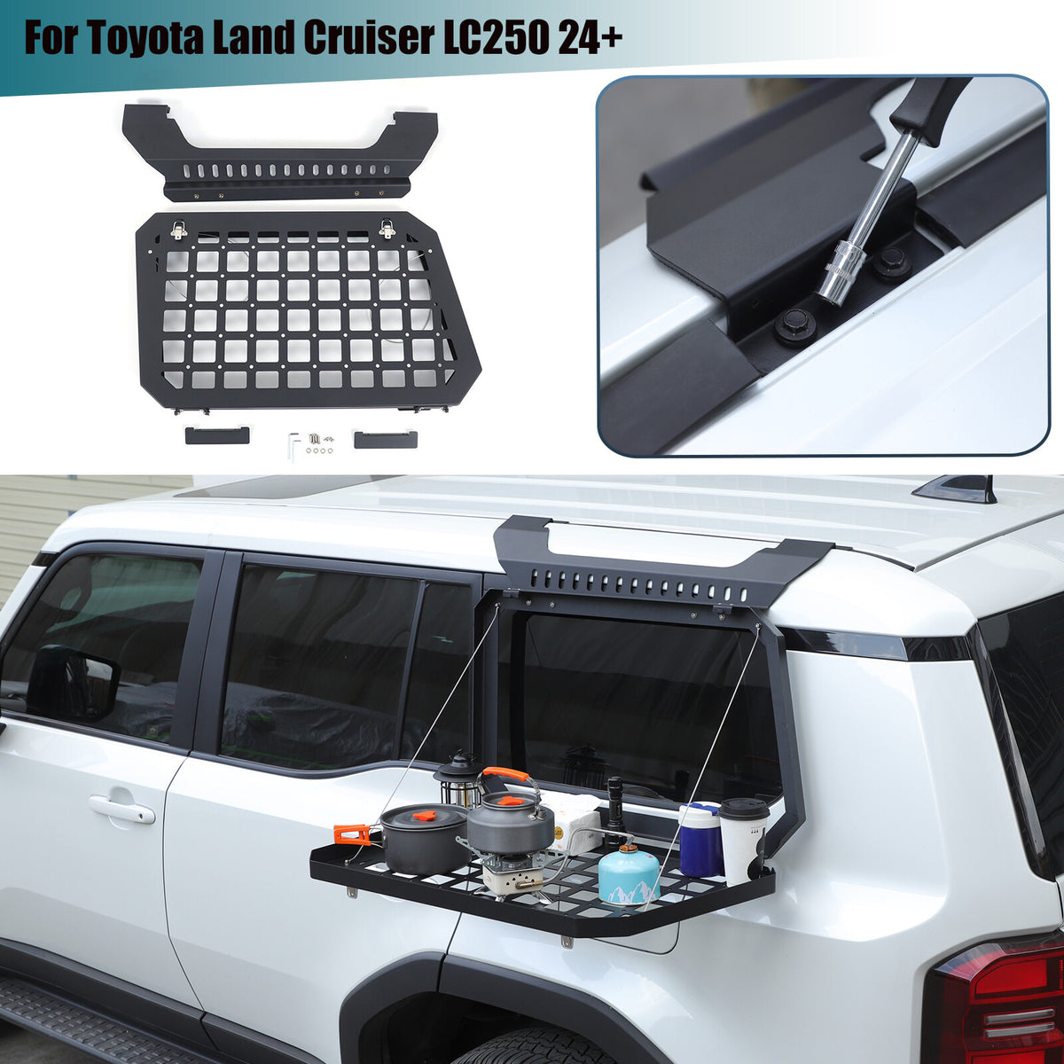 Exterior Side Window Molle Panel Storage For Toyota Land Cruiser LC250 24+ US 1