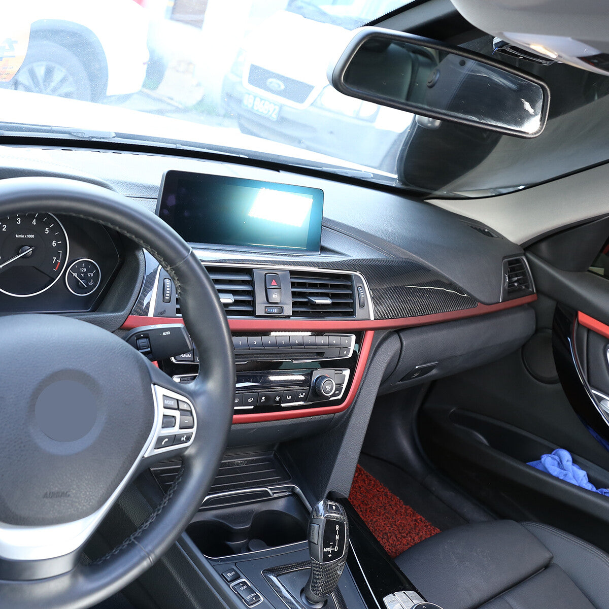 Real Carbon Fiber Interior Dashboard Center Trim for BMW 3 Series F30 F34 14-18 3