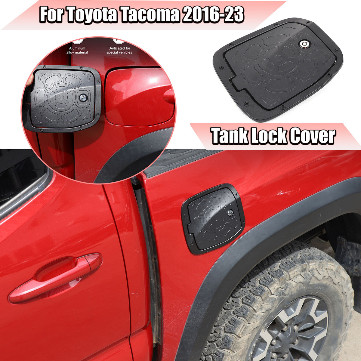 7 Styles Door Fuel Tank Cover W/ Lock Gas Cap Tank Trim For Toyota Tacoma 16-22 39