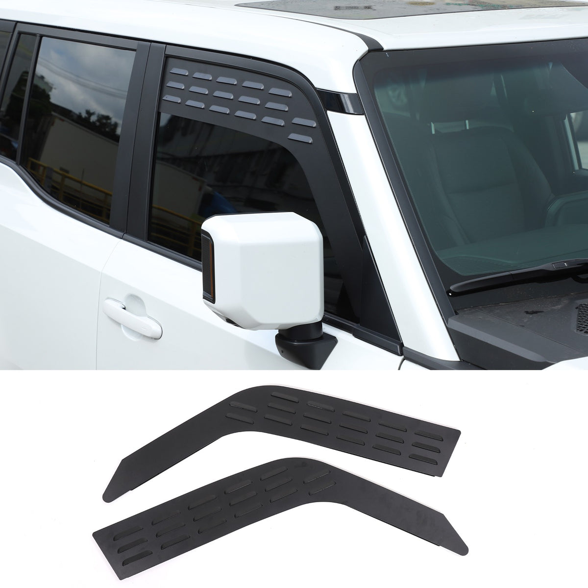 Front & Rear Window Louver Air Vent Trim For Toyota Land Cruiser Prado LC250 24+ 2