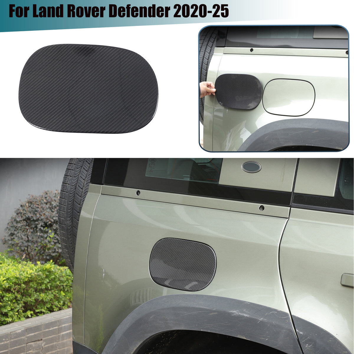 Real Dry Carbon Fiber Fuel Tank Cap Trim Cover For LR Defender L663 2020-25 1