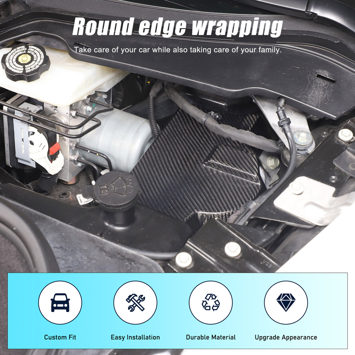 Real Carbon Fiber Front Strut/Shock Tower Cover For Corvette C8 2020-2026 20
