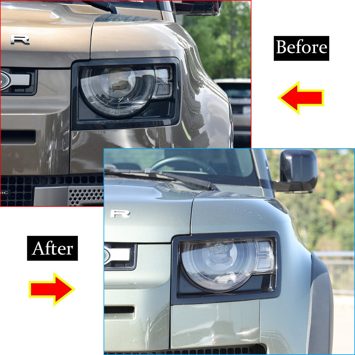 Smoked Clear Tail Light Cover Blackout Trim For LR Defender 90 110 L663 20-22 US 11