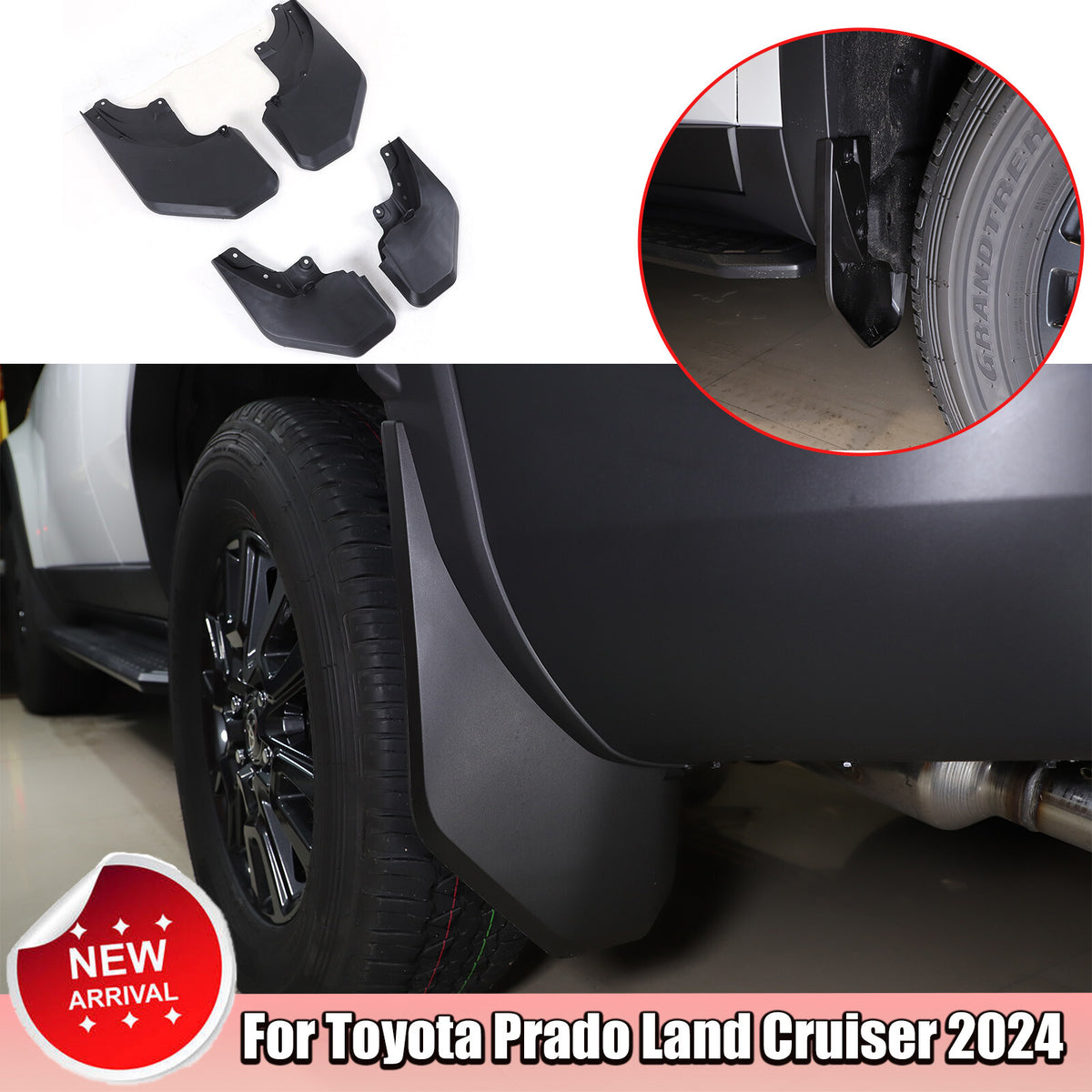 Mud Flaps Splash Guards Mudguard for Toyota Land Cruiser Prado LC250 2024+ US 1