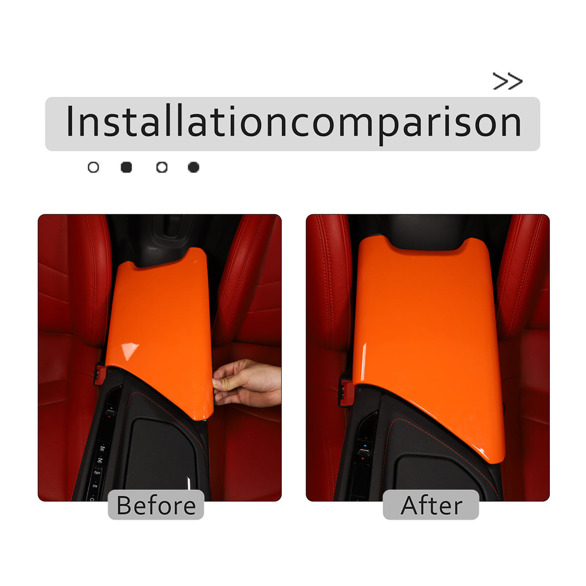 Orange ABS Center Console Armrest Box Panel Cover For Corvette C8 2020-2026 7