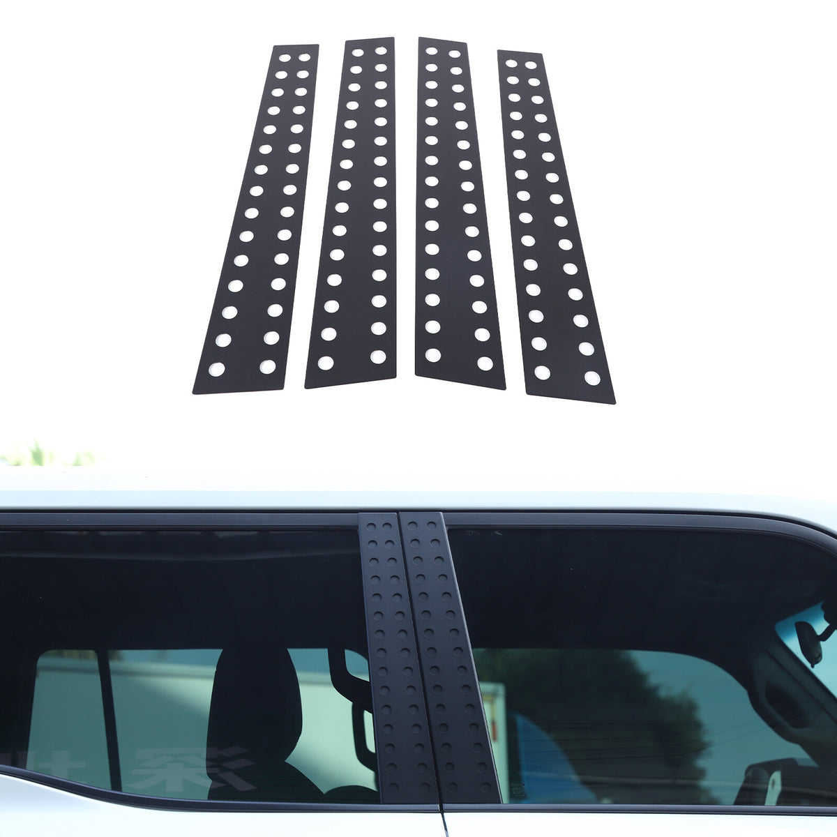 Black Alloy Window Center Pillar Trim Panel For Toyota Land Cruiser LC250 24+ 2
