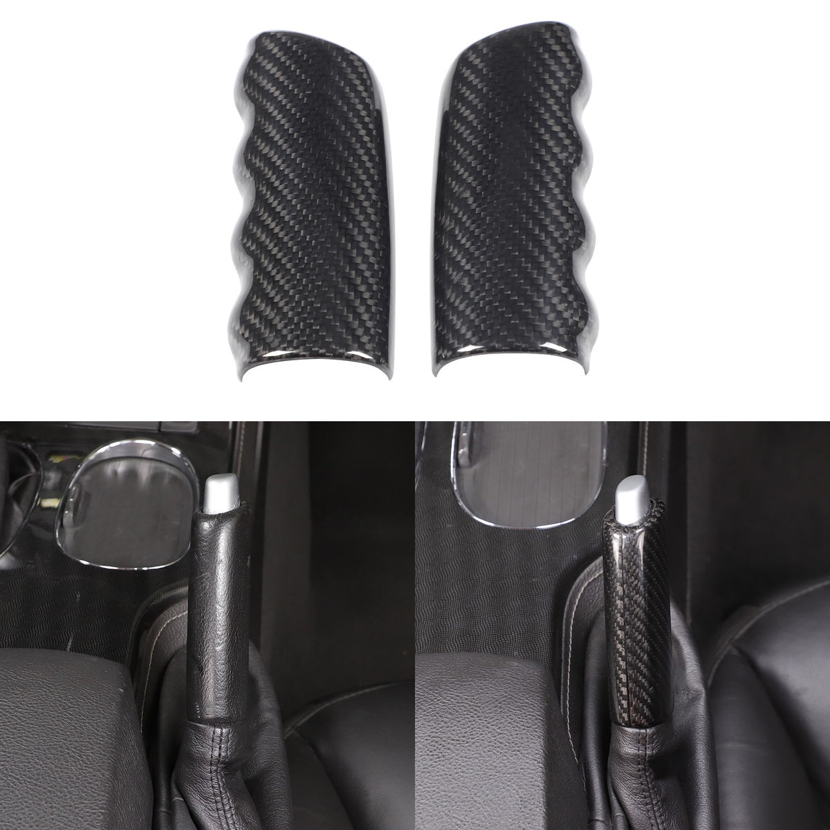 Real Dry Carbon Fiber Handbrake Lever Cover Trim For Corvette C6 2005-2013 10