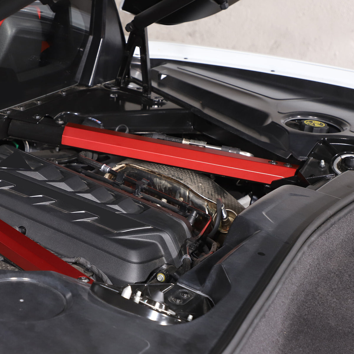 Aluminum Alloy Red Engine Shroud Side Decoration Cover For Corvette C8 2020-2026 13