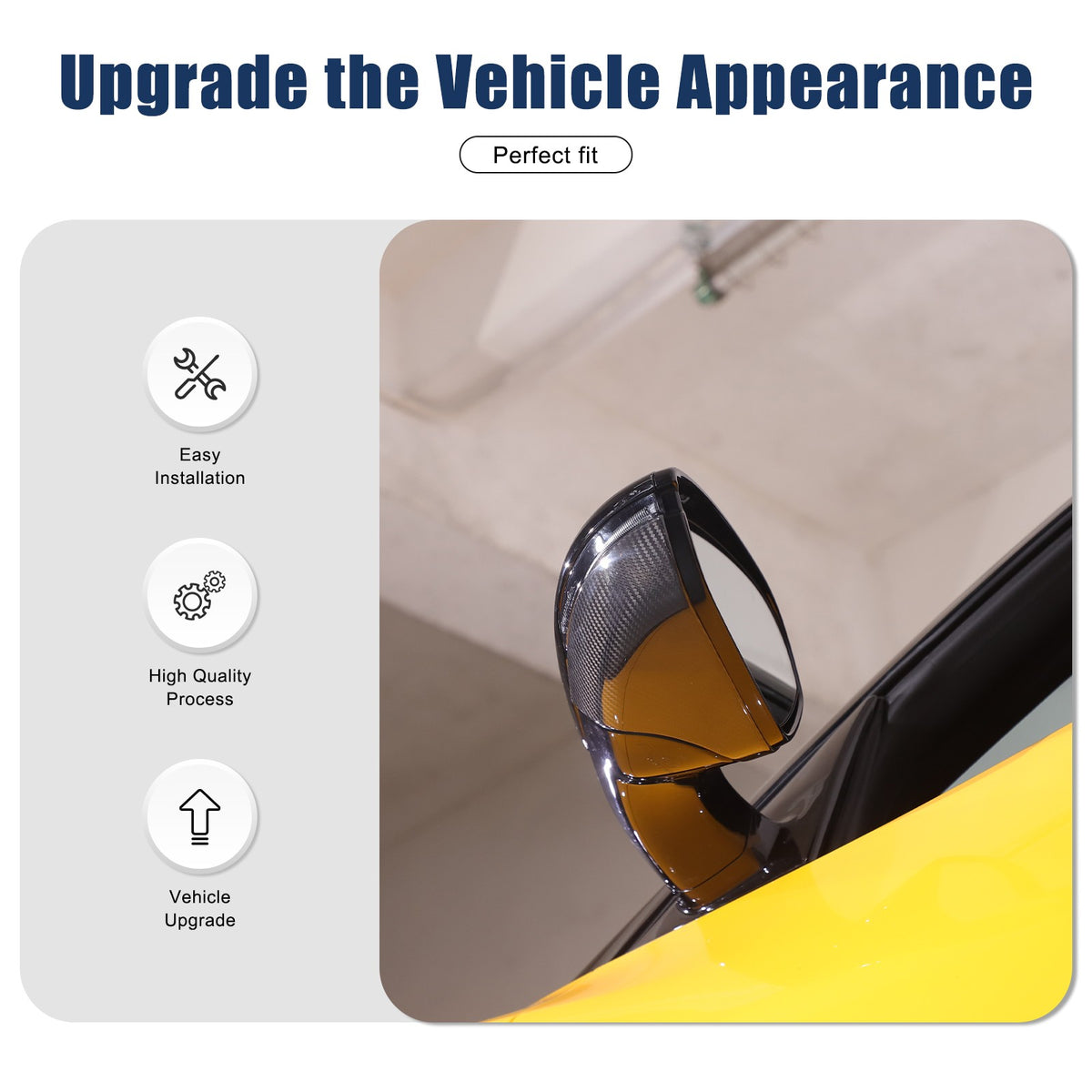 Real Carbon Fiber Exterior Rearview Mirror Base Trim For Lotus Emira 21-23 US 21