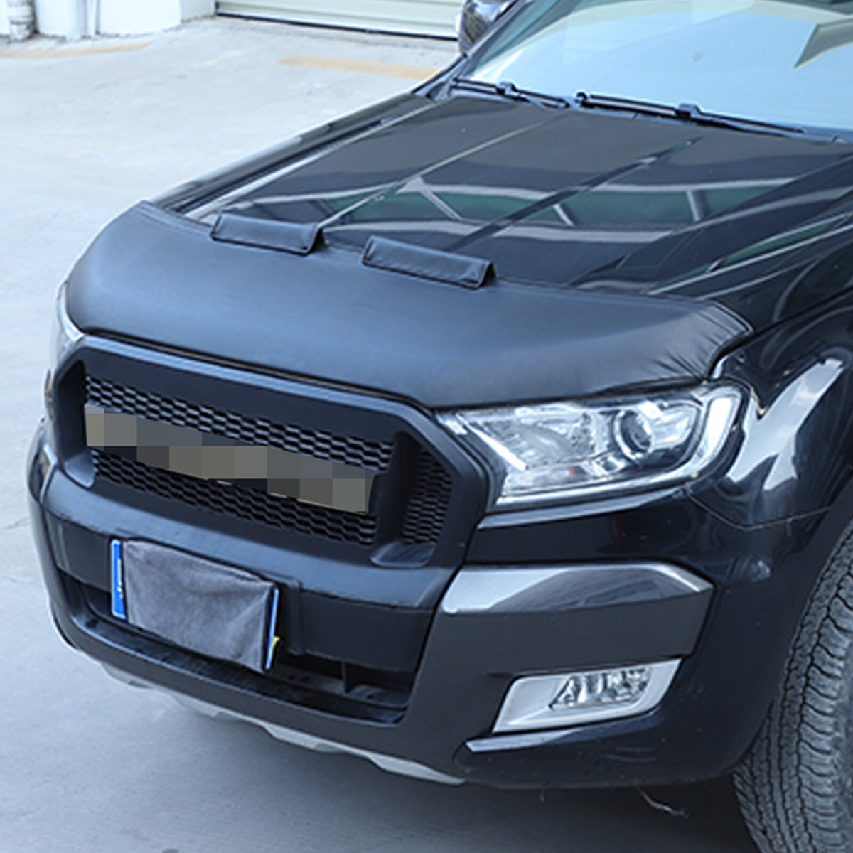Black Car Bonnet Hood Bra Protector Mask Cover For Ford Ranger 2015-2021 2