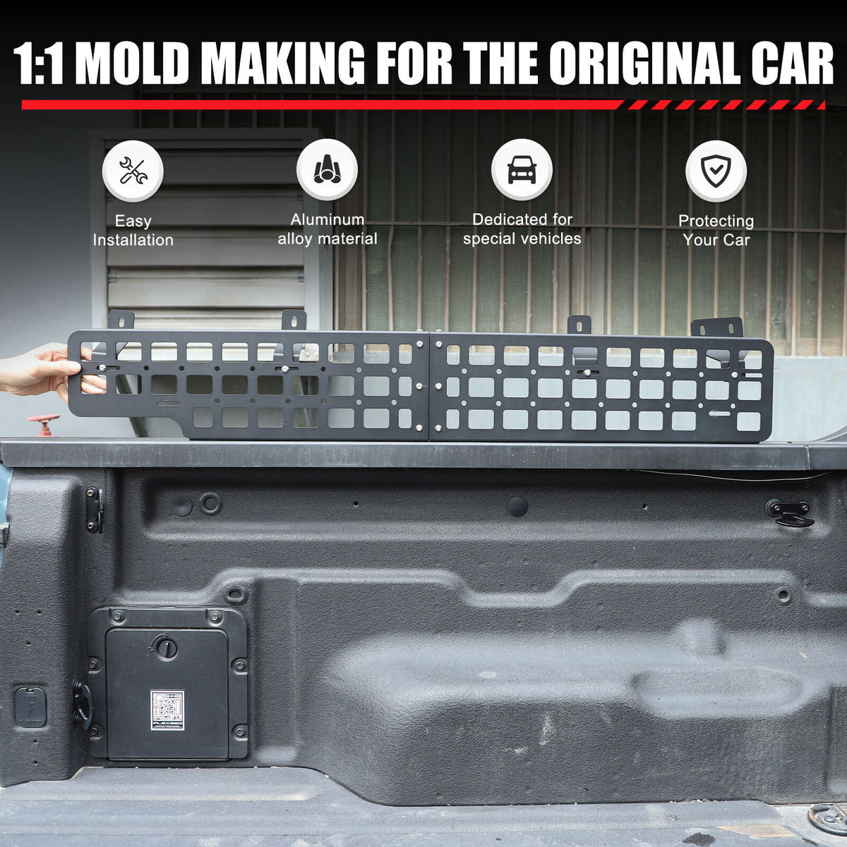 Left Side Storage Molle Panel Metal Trunk Bed Storage for Ford Maverick 22-24 12