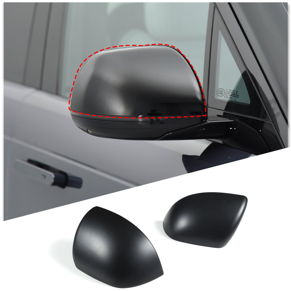 For Range Rover Vogue Sport 2022-23 Matte Black Rear View Mirror Cover Trim Cap 1
