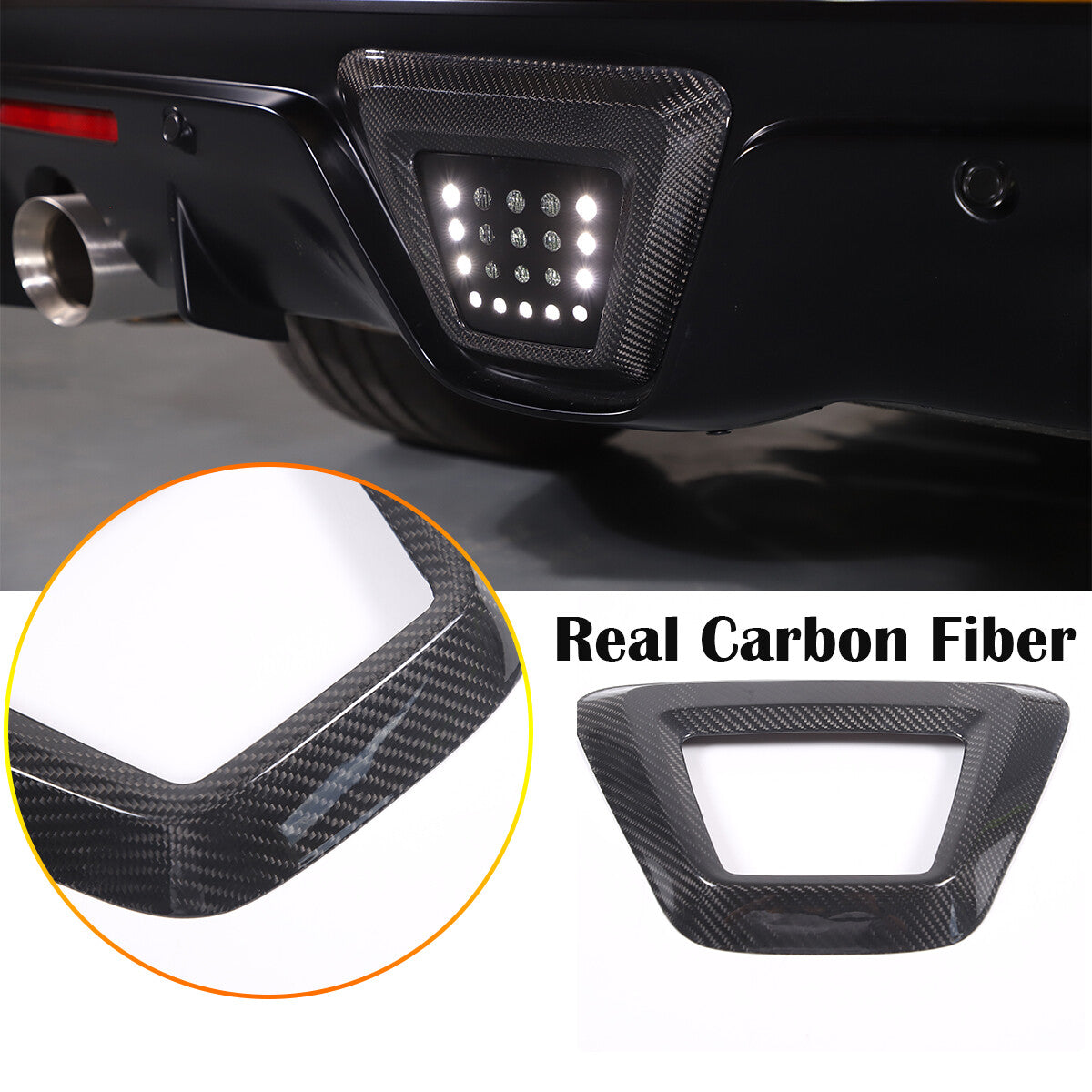 Real Carbon fiber Rear lower Bumper brake light frame For Toyota Supra 2019-24 1