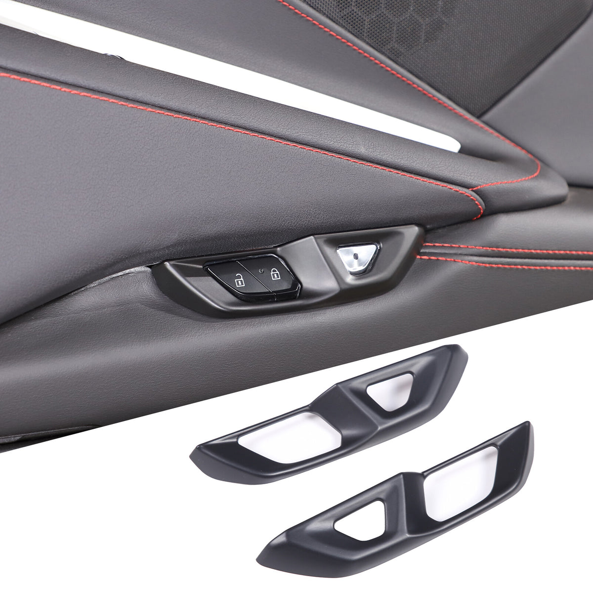 Matte Black ABS Full Interior Set Cover Trim Kit For Corvette C8 2020-25 - Styles 6-10 22
