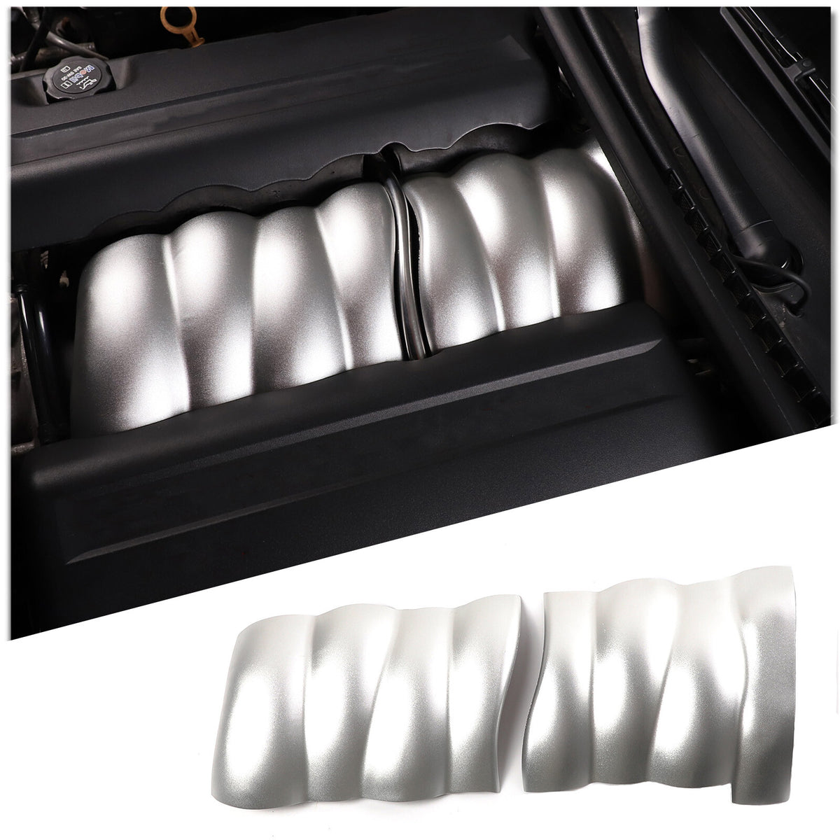 Silver Aluminum Alloy Intake Manifold Cover Engine Part For Corvette C6 2005-13 2