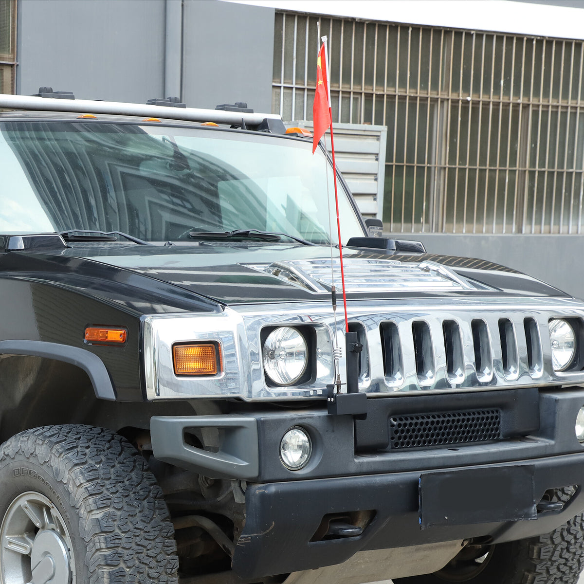 Front Bumper Flagpole Holder Antenna Mount Bracket For Hummer H2 2003-2009 8