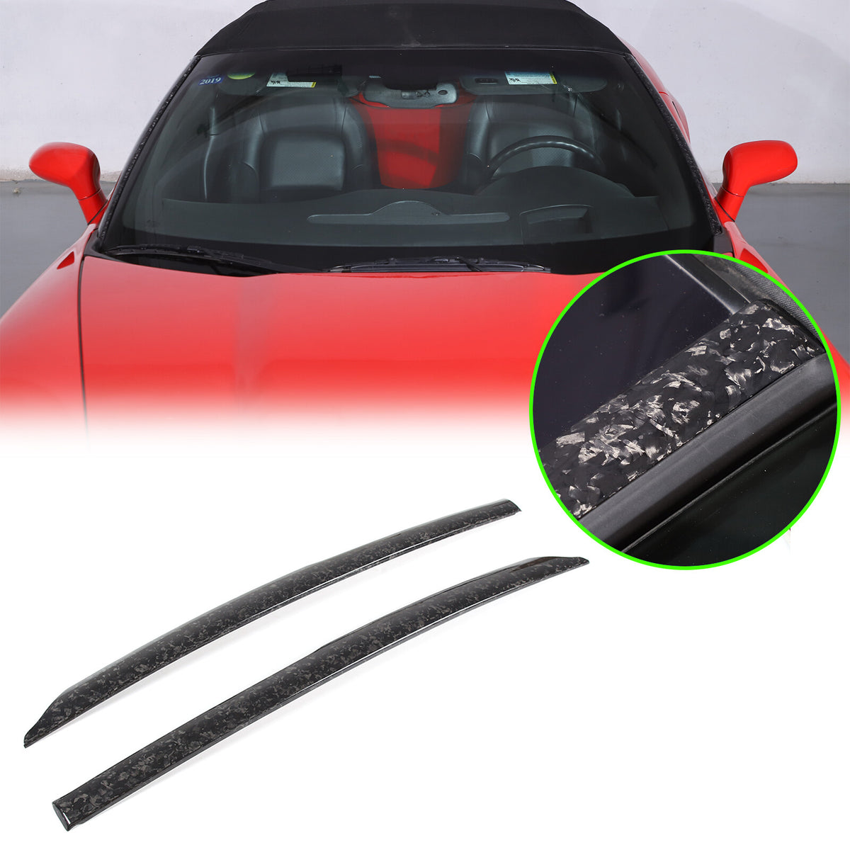 Forge Carbon Fiber Exterior Windshield A-Pillar Cover Trim For Corvette C6 05-13 3