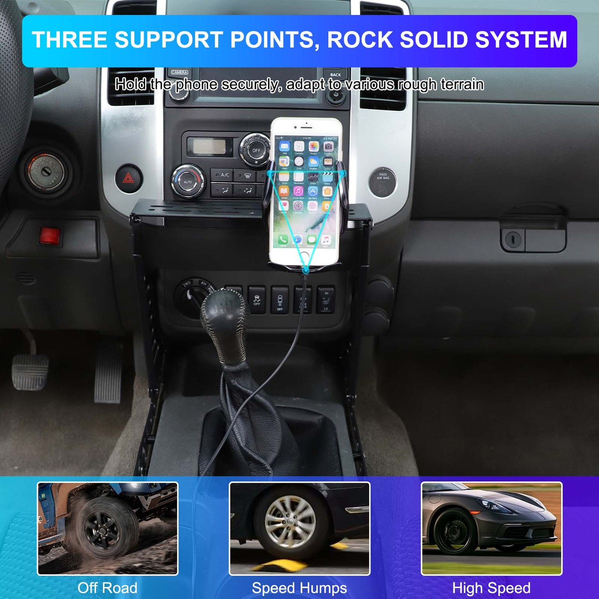 Wireless Center Molle Panel Digital Device Mount For Nissan Frontier D40 2009-17 14