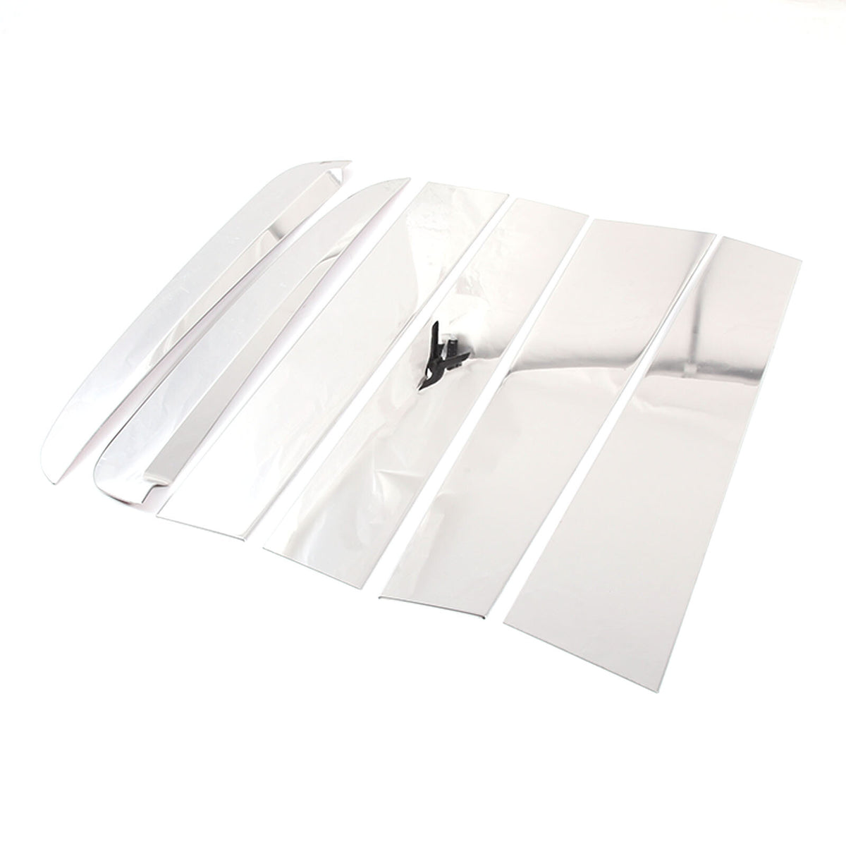 Silver Steel Center Door Chrome Pillar Post Trim Cover For Nissan Titan 2016-23 10